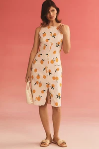 Anthropologie Maeve Dylan Mierzwinski Colette Midi Dress Orange Fruit Print NWT - Picture 1 of 5