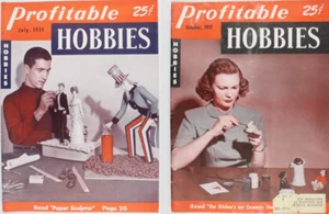 Vintage 1951 Profitable Hobbies Magazine Lot Hobby Craft Ceramics Paper Sculptor - Picture 1 of 9
