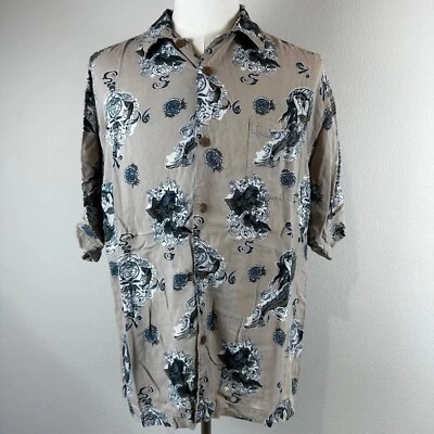 Bugle Boy Authentics Button Up Shirt Men's XL Mermaid, Hawaiian, Short Sleeve - Image 1 of 4