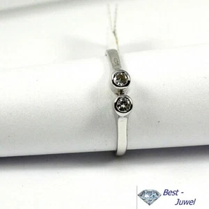 Anillo De Oro Blanco 585 Con Diamante 0,14 Ct. W.Si - Imagen 1 de 3