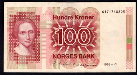 Norway, 100 Kroner, 1992-VI (WPM 43d) 6171748805. GVF+.                  DY13763 Cover