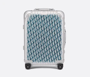 Nuevo) Equipaje de Mano DIOR AND RIMOWA 21" - Aluminio Oblicuo Dior Azul Gradiente - Imagen 1 de 8