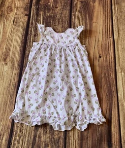 Pippen Lane Girl's Sleeveless Floral Back Button Ruffle Bottom Dress Size: 8 - Picture 1 of 9