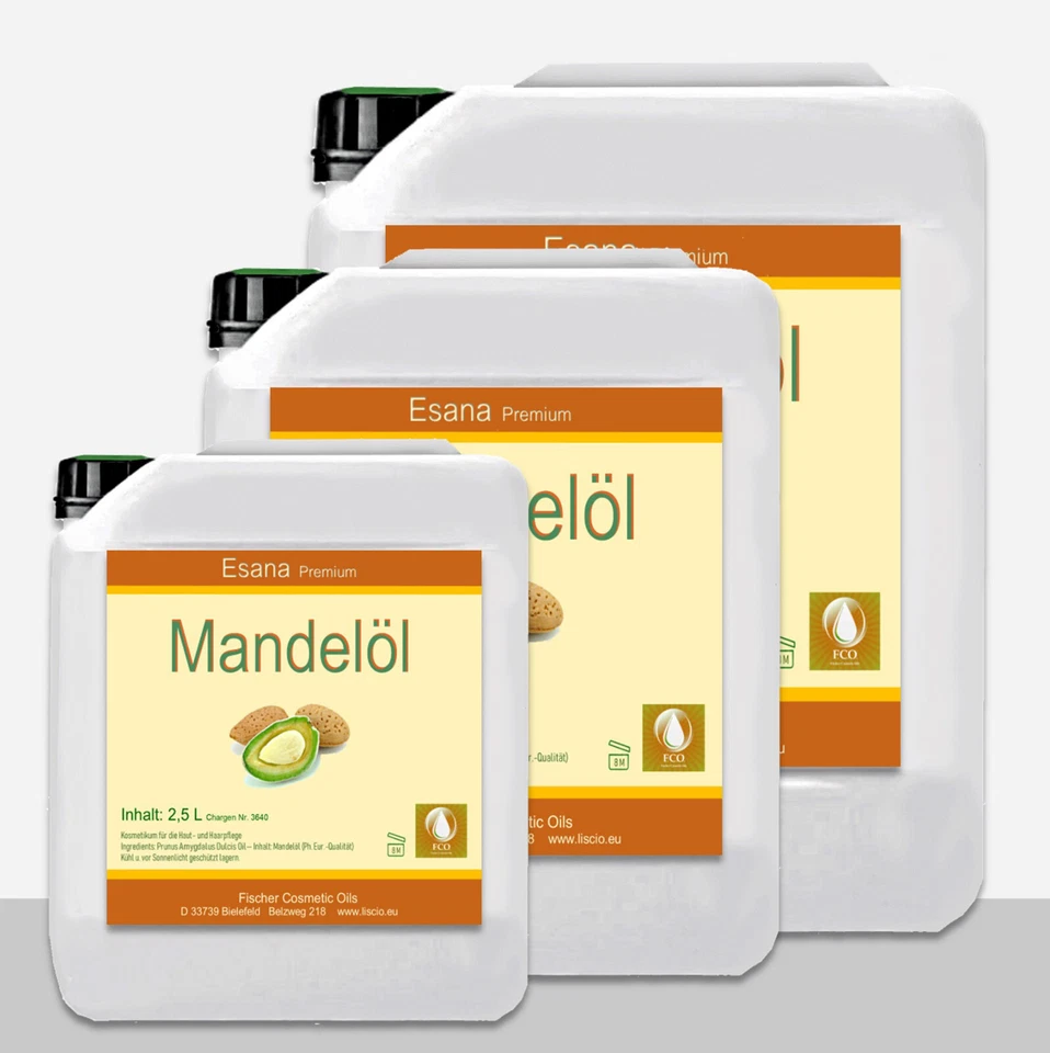 Mandelöl süß 5 Liter reines Qualitäts-Mandelöl für Hautpflege Kosmetik Massage - Bild 1 von 1