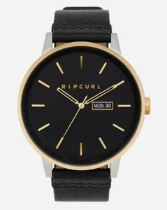 Rip Curl Mens DETROIT LEATHER SURF WATCH New - 006MTI Black Gold Rrp $249.99 - Picture 1 of 6