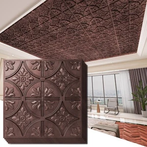 Art3d 2x2 Fuß PVC Deckenfliese in antikem Kupfer, ausgefallener klassischer Stil, 12er-Pack - Bild 1 von 10