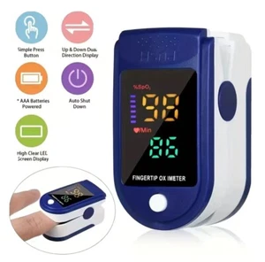 Fingertip Pulse Oximeter Blood Oxygen Saturation SpO2 Health Monitor LED Display - Picture 1 of 13