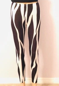Black & White Zebra Thin Almost Sheer Material Leggings Sz P Extra Small - Picture 1 of 9