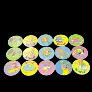 POGS Stack ‘N Smack Milk Caps Zoonies Lot of 15 Vintage 90s Game Doubles - Picture 1 of 5