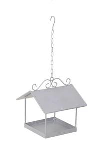 Dispensador de alimentos comedero casa para pájaros lugar de alimentación colgantes gris decoración invierno - Imagen 1 de 1