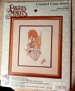 Precious Moments LOVE IS KIND #131-40 gezähltes Kreuzstich-Set Janlynn 1995 NEU - Bild 1 von 8