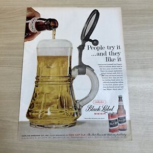 Carling Black Label Beer 1960 Vintage Print Ad Life Magazine