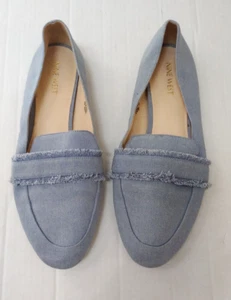 Nine West Womens Flats 10M Light Blue Fringe Loafer Pointed Toe - Picture 1 of 4