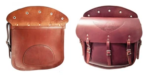 Harley "Brown" 1937 style "5 Hole"  LEATHER SADDLEBAGS for Knucklehead UL 45 - Bild 1 von 7
