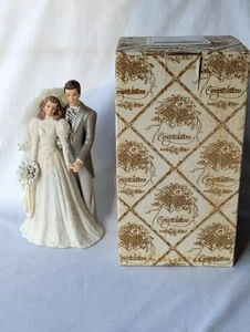 Vintage 1987 Collezione Beverly Clark - Marcia Matrimonio Wagner - 9" Cake Topper Pennino - Foto 1 di 24