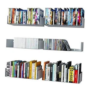 Bali Floating Shelves for Wall, CD DVD Storage Shelves and Metal White - Picture 1 of 8