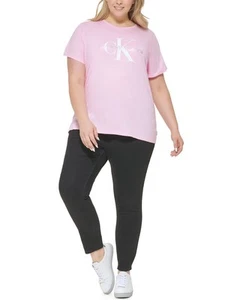 Camiseta gráfica Calvin Klein Jeans para mujer de moda talla grande con logotipo de lámina - Imagen 1 de 12