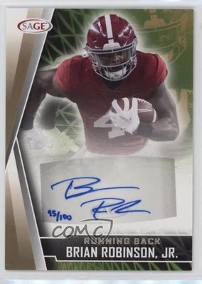 2022 SAGE High Series Auto Gold /100 Brian Robinson Jr #A-BRJ Rookie Auto RC - Image 1 of 2