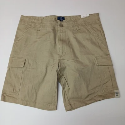 George Cargo Shorts Men's Size 34 Beige Flat Front 10" Inseam Above The Knee - Image 1 of 4