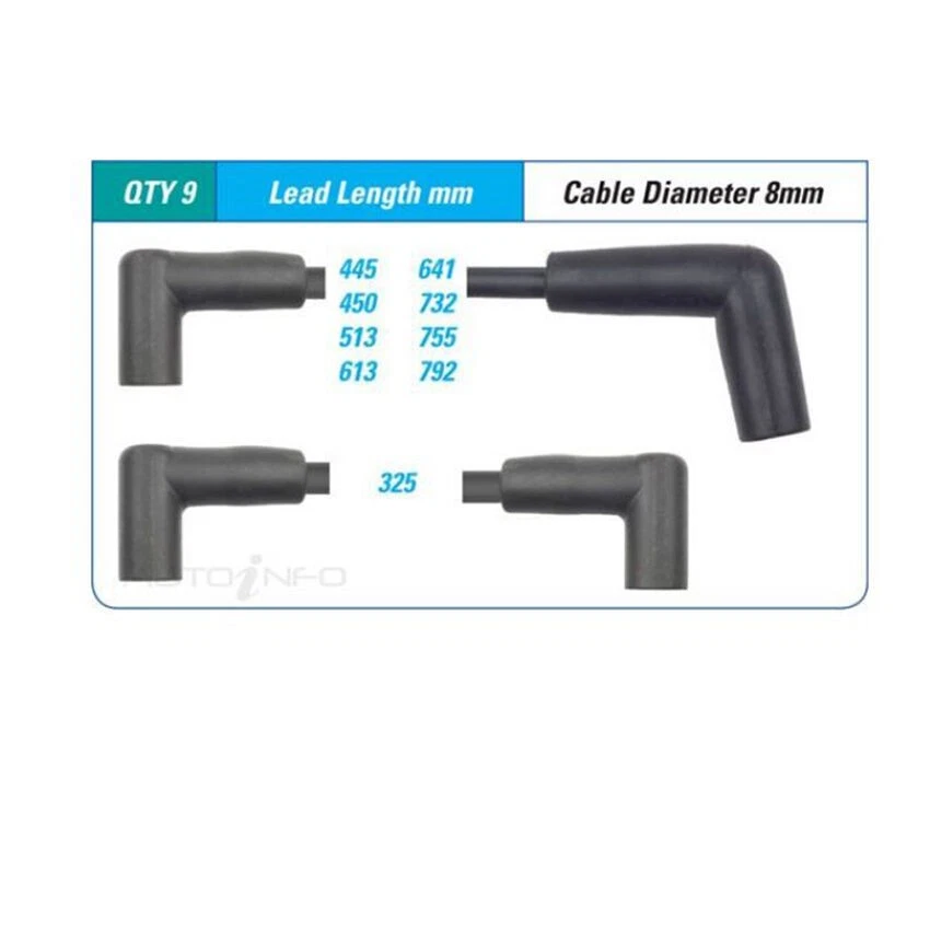 PAT Ignition Lead Set For Ford LTD DC DF DL 4.9L 5.0 V8 16V OHV - ILS-013M - Image 1 of 1