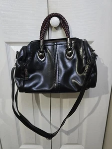 EUC Xidibaoluo schwarz Kunstleder Doppelgriff Umhängetasche Handtasche Handtasche - Bild 1 von 17