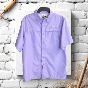 Camicia Habit Lilla Lavanda Bottone Dri-Fit Guida Pesca Outdoor UPF 40 Uomo Taglia M - Foto 1 di 9