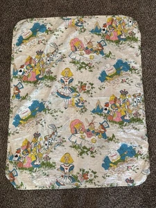 Vintage Handmade Alice In Wonderland Quilted Blanket 48”x38” - Picture 1 of 16