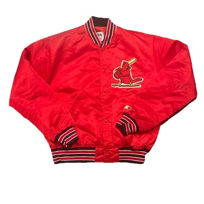 St Louis Cardinals Jacket Large Vintage Starter Mens Red Made In USA  - Image 1 of 4