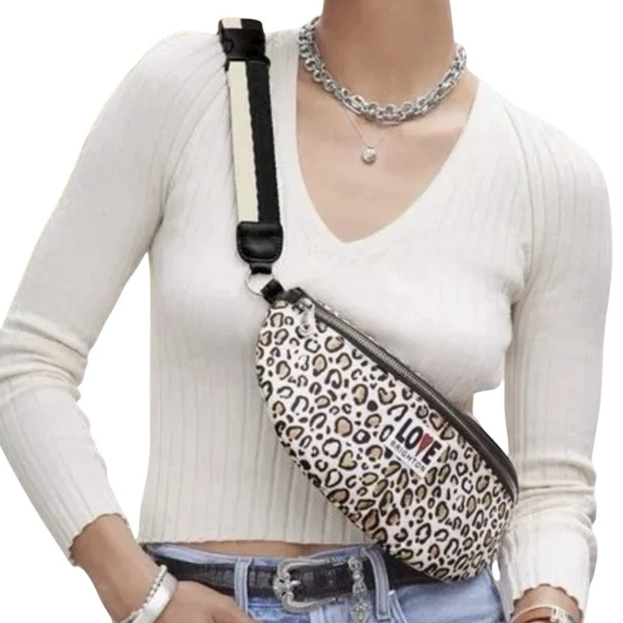 Brighton Wild Cat Belt Bag Womens Brown White Animal Print Modern Travel