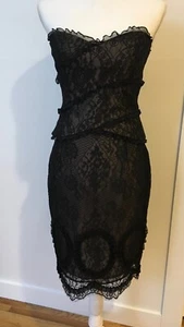 Black Silk with lace KAY UNGER 2 piece LBD, size 6 - Picture 1 of 12