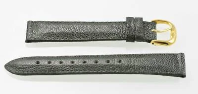 Fossil 男女通用不锈钢黑色纹理皮革替换表带 18 毫米 — 第 1/2 张图片