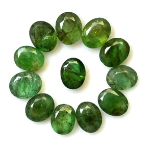5x4 mm Natural Emerald Oval Cut Lot 12 Pcs 3.99 CTS Untreated Loose Gemstones - Picture 1 of 5