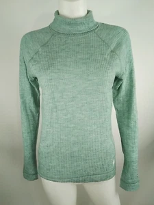 Smartwool Women Thermal Merino Rib Turtleneck Top Green Medium 16690-N67 - Picture 1 of 9