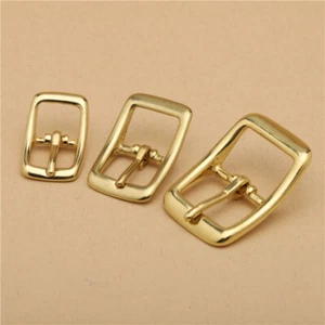 2pcs Solid Brass Belt Buckle Metal Square Replacement Single Prong DIY Craft - Picture 1 of 13