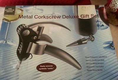 Sharper Image Deluxe Metal Corkscrew Gift Set with Vacuum Pump Seal & Stopper - Image 1 of 4