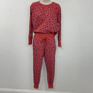 Anthropologie Sundry Leopard Cuff Sweatpant XS Top Set Lounge Spotted Joggers - Picture 1 of 9