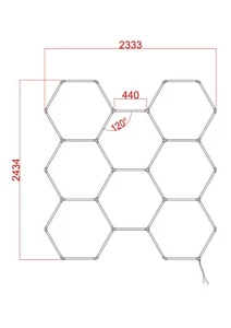 8pc Hexagon LED Lighting Car Detail Retail Garage Workshop Home Gym Shop Barber - Bild 1 von 12