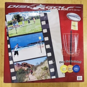 Tragbares Outdoor Disc Golfkorb Set mit Scheiben geschweißtes Metall Park & Sonne Sport - Bild 1 von 9