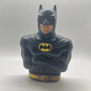 Vintage 1989 DC Comics Batman Michael Keaton Plastic Coin Bank - Picture 1 of 5