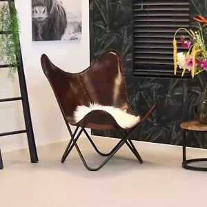 Buffalo Brown Leather Vintage Butterfly Chair Sleeper Seat Lounge Folding Chair - Picture 1 of 11