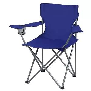 Ozark Trail Basic Quad Folding Beach Outdoor Camping Chair with Cup Holder, Blue - Picture 1 of 6