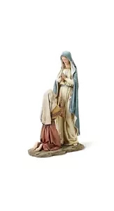 Our Lady of Lourdes and St. Bernadette 10.5 Inch Resin Stone Tabletop Statue - Picture 1 of 2