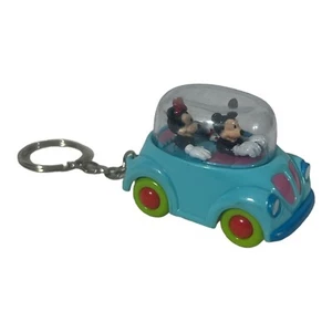 Disney Mickey and Minnie Mouse Pull Back Bubble Car Keychain Key Ring Chain - Picture 1 of 3