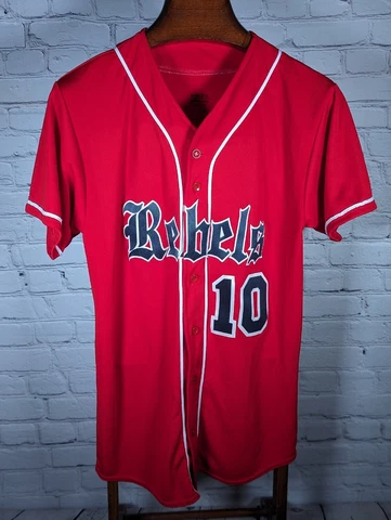 Ole Miss Rebels Augusta Men’s Medium Baseball Jersey #10 Button Front Cover