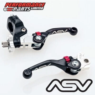 ASV Black F4 Short Front Brake + Clutch Lever + Std Perch for Yamaha YZ250F 2002 - Image 1 of 4