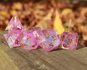 Dragon's Mystic - Handgefertigtes Harz 7-teiliges DND RPG 5e scharfe Kantenwürfelset - Bild 1 von 8