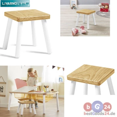 Kinder Sitzhocker Kinderhocker Holzhocker Stuhl massivem Kiefernholz Kinderzimme - Bild 1 von 4