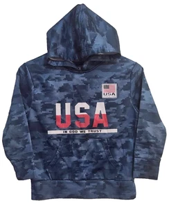 Eleven Boys Size S/P Hooded USA Graphic Print Long-Sleeve Sweatshirt - Picture 1 of 3