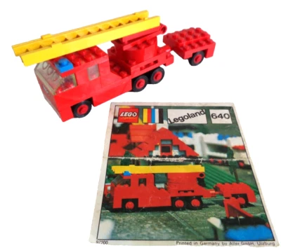 Lego LEGOLAND SET 640 Fire Truck Feuerwehr Leiter Anhänger mit Bauanleitung 1971 - Bild 1 von 4