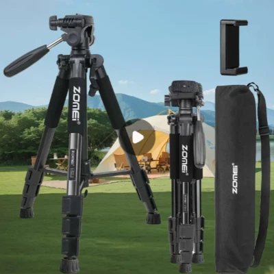 ZOMEI 150cm Lightweight Tripod with Detachable Head & Phone Mount | Reinforce - Image 1 of 4